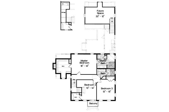 Floor Plan - Upper Floor for Colonial House Plan #417-294 - 3 bed, 2.5 bath