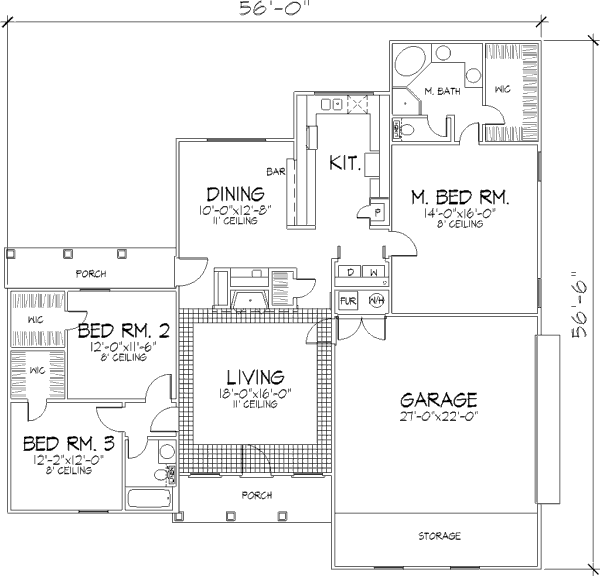 Home Plan - European Floor Plan - Main Floor Plan #320-390