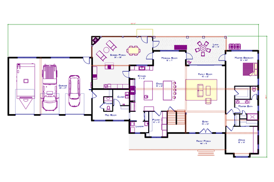 Floor Plan - Main Floor for Farmhouse House Plan #1115-15 - 5 bed, 5.5 bath