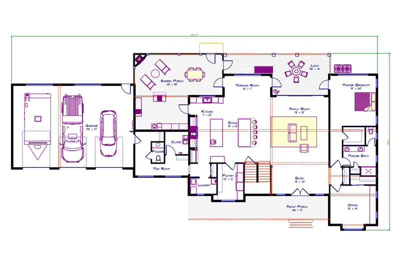 Dream House Plan - Floor Plan - Main Floor for Farmhouse House Plan #1115-15 - 5 bed, 5.5 bath