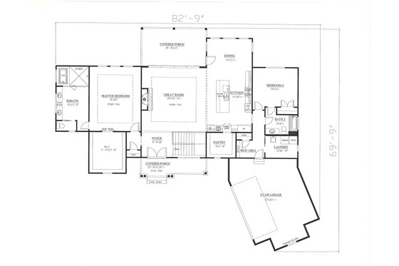 Floor Plan - Main Floor for Modern House Plan #437-127 - 4 bed, 3 bath