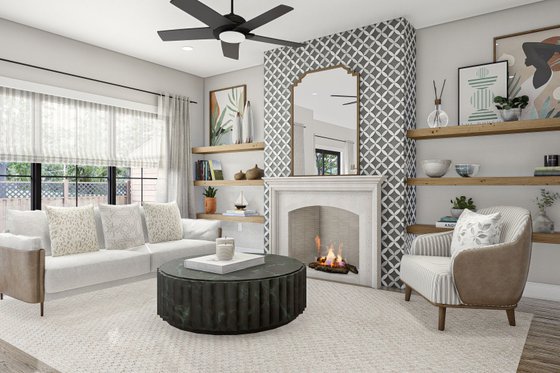 Interior - Family Room 1 for Modern House Plan #455-665 - 3 bed, 2.5 bath