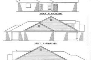 Exterior - Rear Elevation for Traditional House Plan #17-1003 - 3 bed, 2 bath