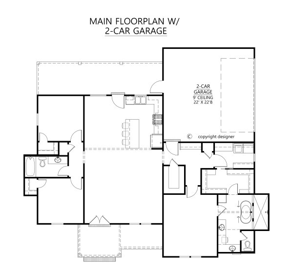 House Blueprint - 2-Car Side Load Garage