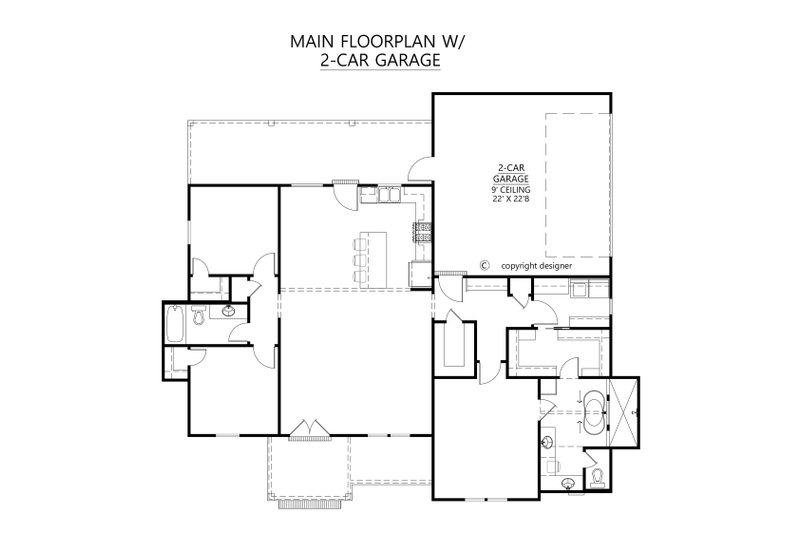 House Blueprint - 2-Car Side Load Garage