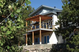 Exterior - Front Elevation 3 for Contemporary House Plan #1042-14 - 2 bed, 3 bath