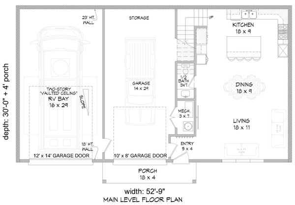 House Blueprint - Country Floor Plan - Main Floor Plan #932-1243