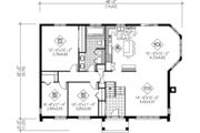 European Style House Plan - 3 Beds 1 Baths 1456 Sq/Ft Plan #25-4239 