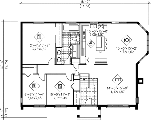 European Floor Plan - Main Floor Plan #25-4239