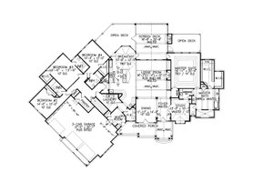 Floor Plan - Main Floor for Craftsman House Plan #54-386 - 4 bed, 4.5 bath