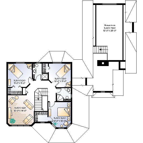 Victorian Floor Plan - Upper Floor Plan #23-2017