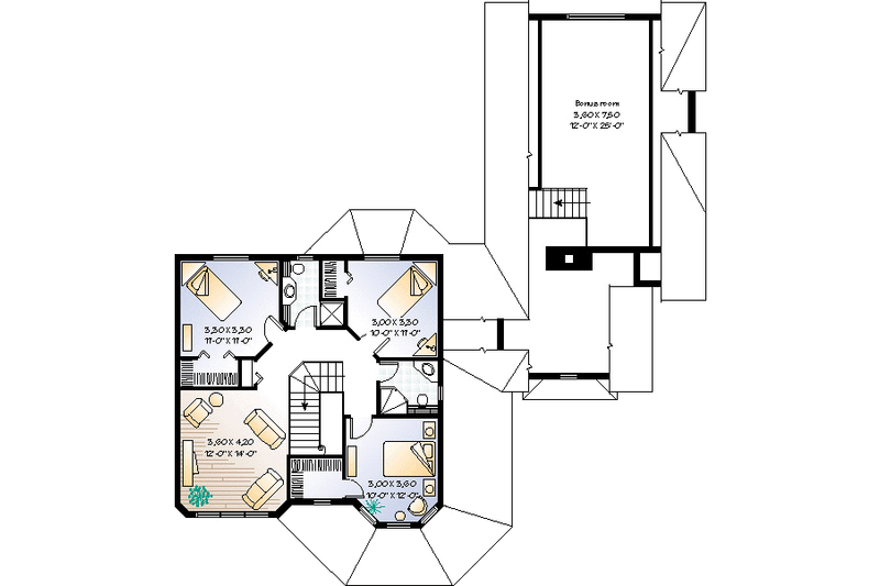 Home Plan - Floor Plan - Upper Floor for Victorian House Plan #23-2017 - 4 bed, 3.5 bath