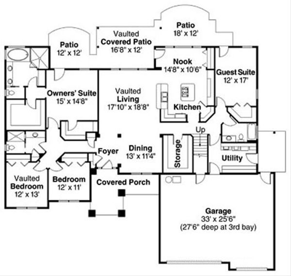 Home Plan - European Floor Plan - Main Floor Plan #124-741