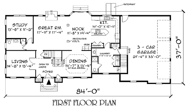 Colonial Floor Plan - Main Floor Plan #75-108