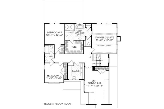 Floor Plan - Upper Floor for Traditional House Plan #927-1035 - 4 bed, 3 bath