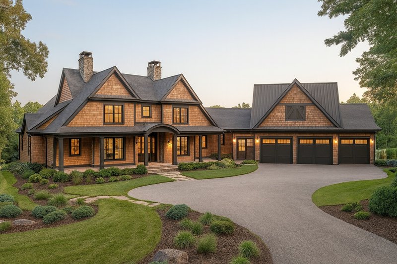 Country Style House Plan - 4 Beds 3.5 Baths 3829 Sq/Ft Plan #928-294 Exterior