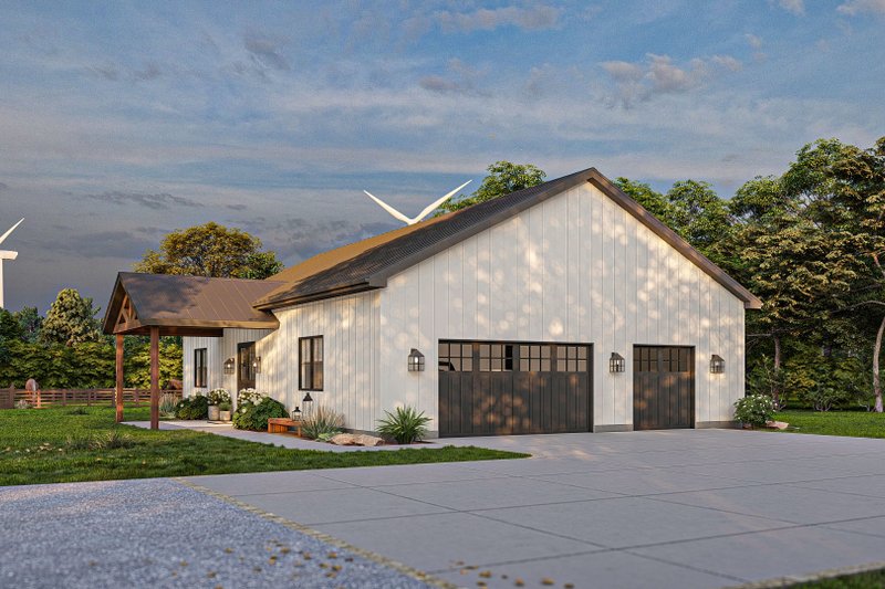 Dream House Plan - Exterior - Other Elevation for Barndominium House Plan #455-552 - 1 bed, 1.5 bath