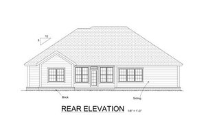 Exterior - Rear Elevation for Traditional House Plan #513-18 - 5 bed, 3 bath