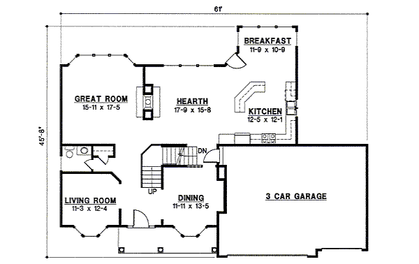 Traditional Floor Plan - Main Floor Plan #67-820