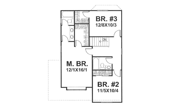 Cottage Floor Plan - Upper Floor Plan #50-114