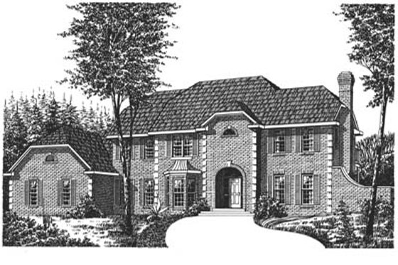 Exterior - Front Elevation for Country House Plan #15-218 - 4 bed, 2.5 bath