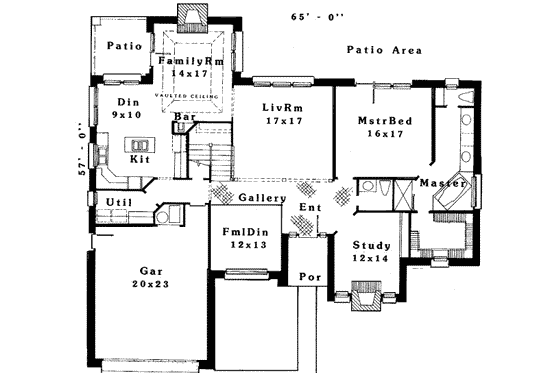 Floor Plan - Main Floor for Traditional House Plan #310-149 - 4 bed, 2.5 bath
