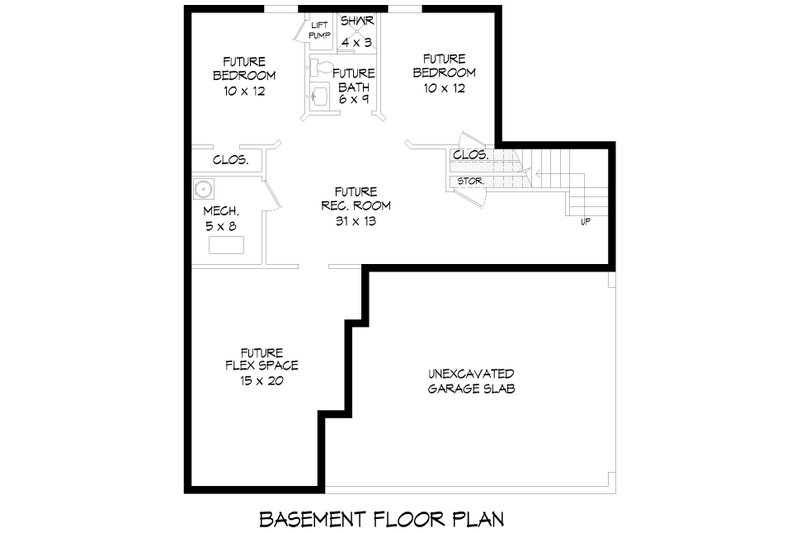 Dream House Plan - Floor Plan - Lower Floor for Contemporary House Plan #932-1118 - 4 bed, 2.5 bath