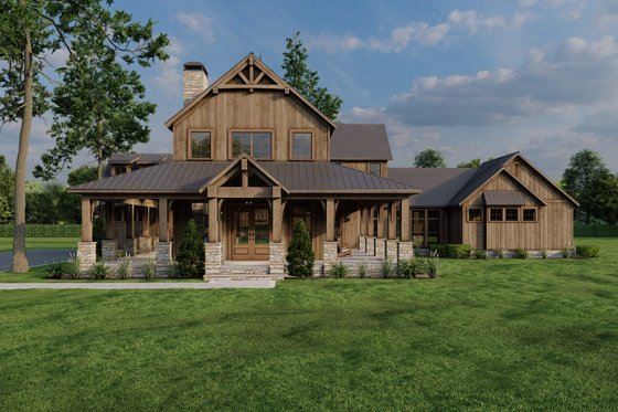 Exterior - Front Elevation 4 for Farmhouse House Plan #923-340 - 4 bed, 4.5 bath