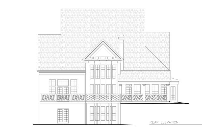 Home Plan - Exterior - Rear Elevation for Colonial House Plan #119-156 - 4 bed, 3.5 bath