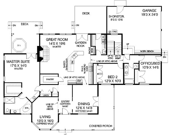 House Blueprint - Traditional Floor Plan - Main Floor Plan #60-244