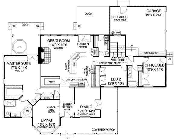Home Plan - Traditional Floor Plan - Main Floor Plan #60-244