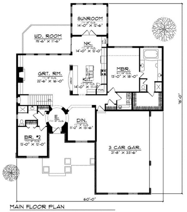 Architectural House Design - European Floor Plan - Main Floor Plan #70-813