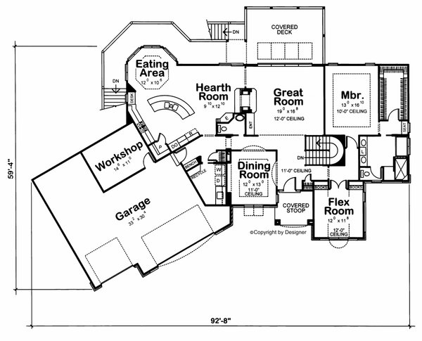 Home Plan - European Floor Plan - Lower Floor Plan #20-1282