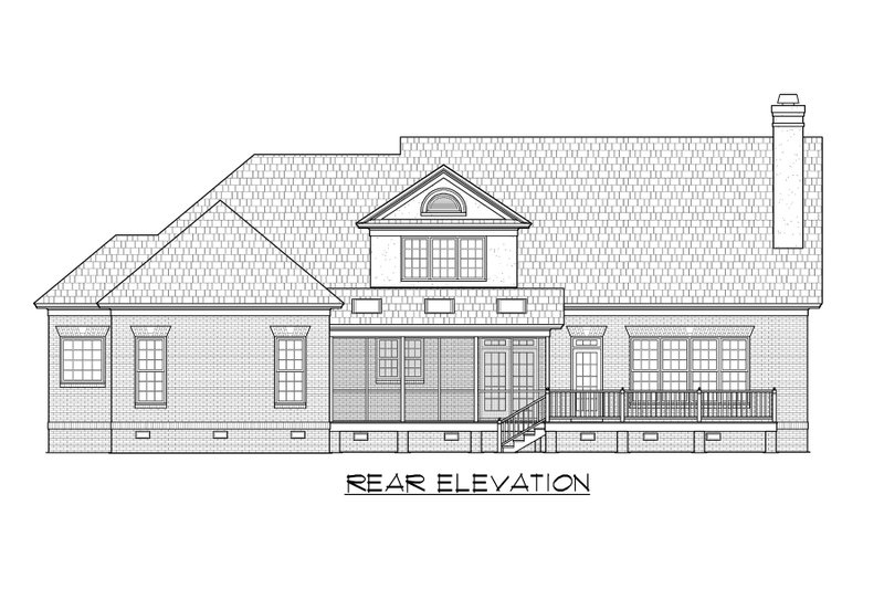 Dream House Plan - Exterior - Rear Elevation for Traditional House Plan #1054-61 - 4 bed, 3.5 bath