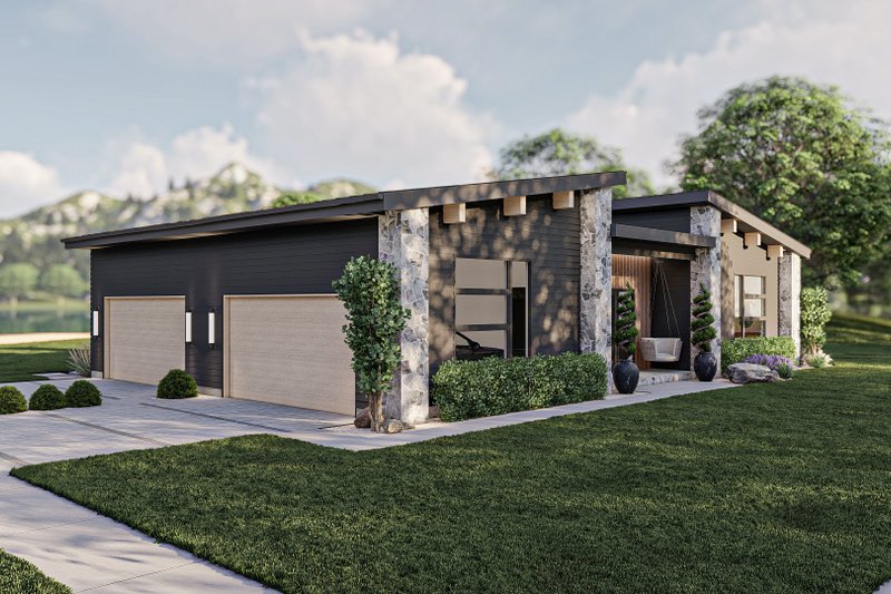 House Blueprint - Exterior - Other Elevation 1 for Modern House Plan #455-547 - 3 bed, 2 bath