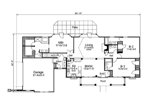 Home Plan - Country Floor Plan - Main Floor Plan #57-323