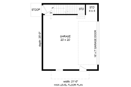 Floor Plan - Main Floor for Contemporary House Plan #932-403, 1 bath