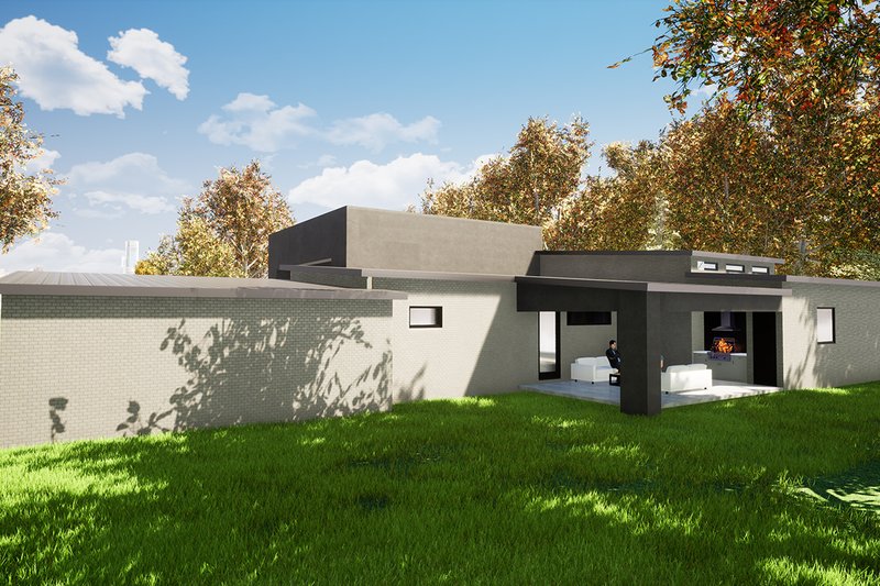 House Plan Design - Exterior - Rear Elevation for Contemporary House Plan #923-53 - 3 bed, 2.5 bath