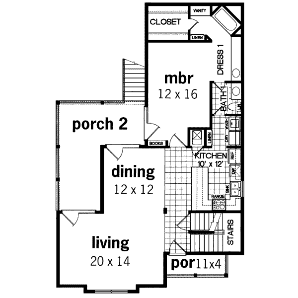 Architectural House Design - Beach Floor Plan - Main Floor Plan #45-197