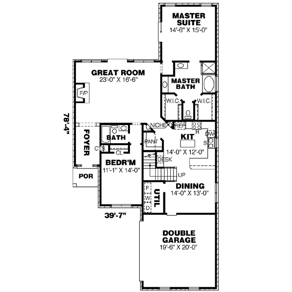 House Plan Design - Colonial Floor Plan - Main Floor Plan #34-178