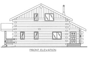 Log Exterior - Front Elevation Plan #117-589