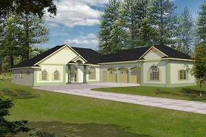 Mediterranean Exterior - Front Elevation Plan #117-523