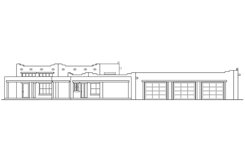 Home Plan - Exterior - Other Elevation 1 for Adobe / Southwestern House Plan #124-647 - 3 bed, 3 bath