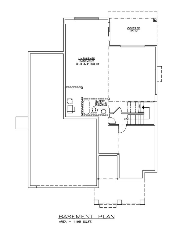 Home Plan - Floor Plan - Lower Floor for Craftsman House Plan #1100-133 - 3 bed, 2.5 bath