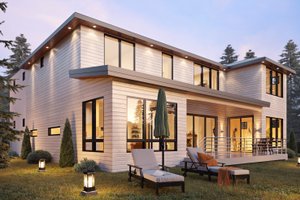 Exterior - Rear Elevation for Contemporary House Plan #1066-173 - 5 bed, 4.5 bath