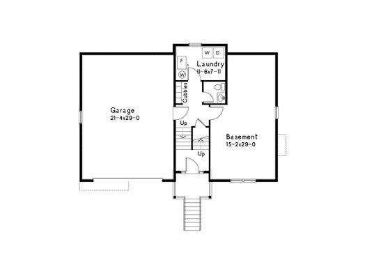 Floor Plan - Lower Floor for Traditional House Plan #22-629 - 3 bed, 2.5 bath