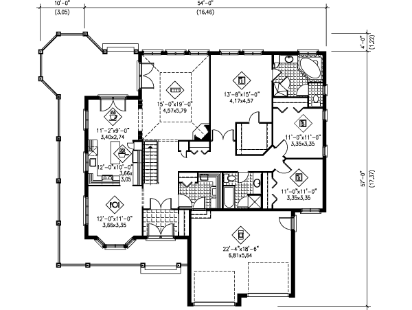 European Floor Plan - Main Floor Plan #25-4117