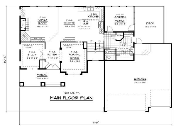 Traditional Floor Plan - Main Floor Plan #51-279