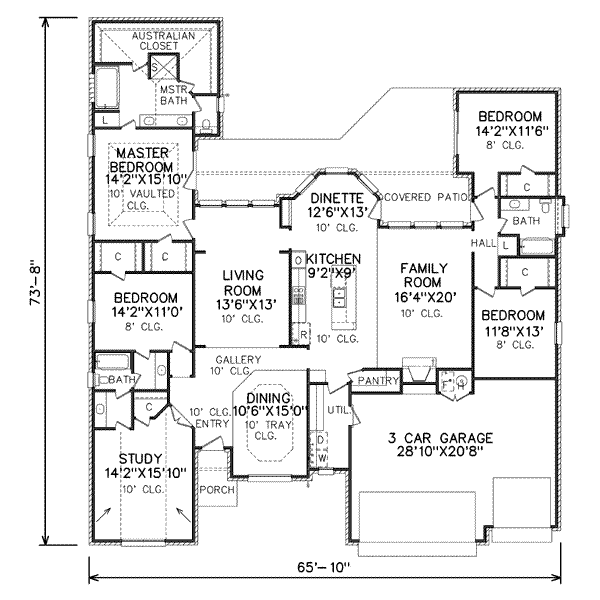 Traditional Floor Plan - Main Floor Plan #65-300