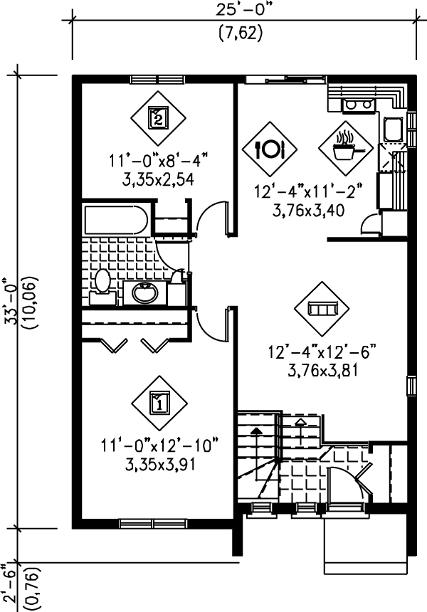 Cottage Floor Plan - Main Floor Plan #25-1237